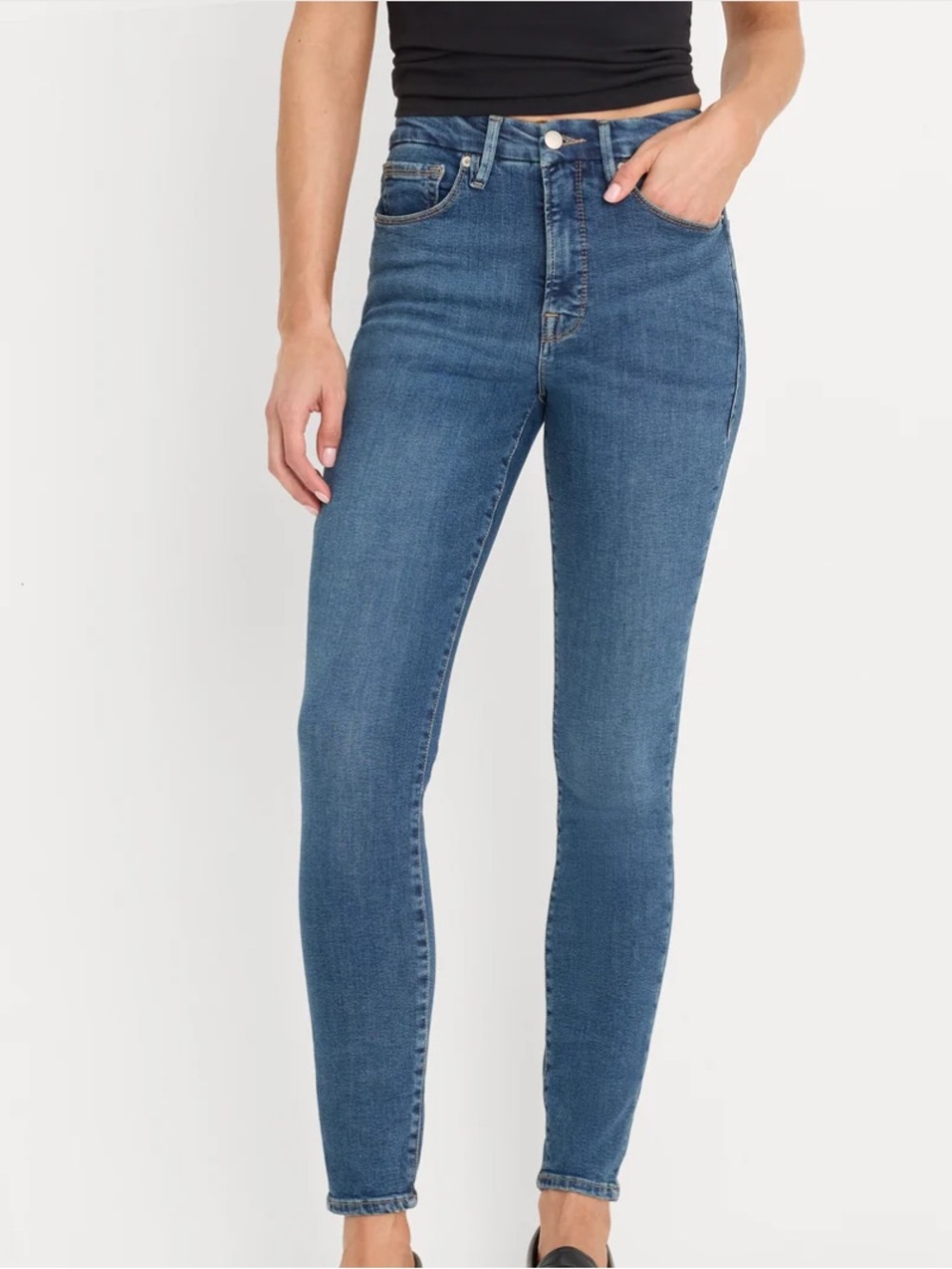 NWOT Good American- Good Legs Skinny size 10/30 high/mid rise ankle length